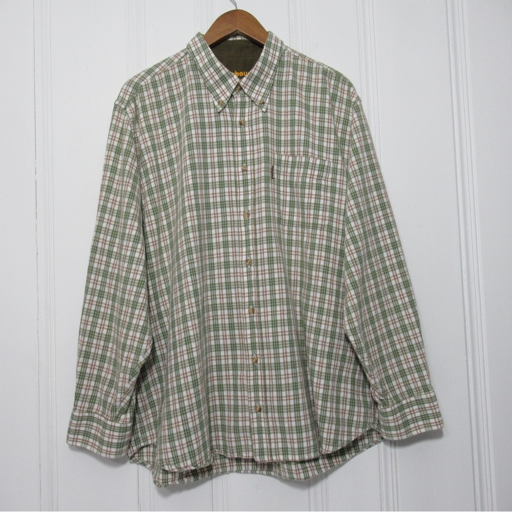 Barbour Men’s The Country Shirt Green Plaid Button Down Shirt XL